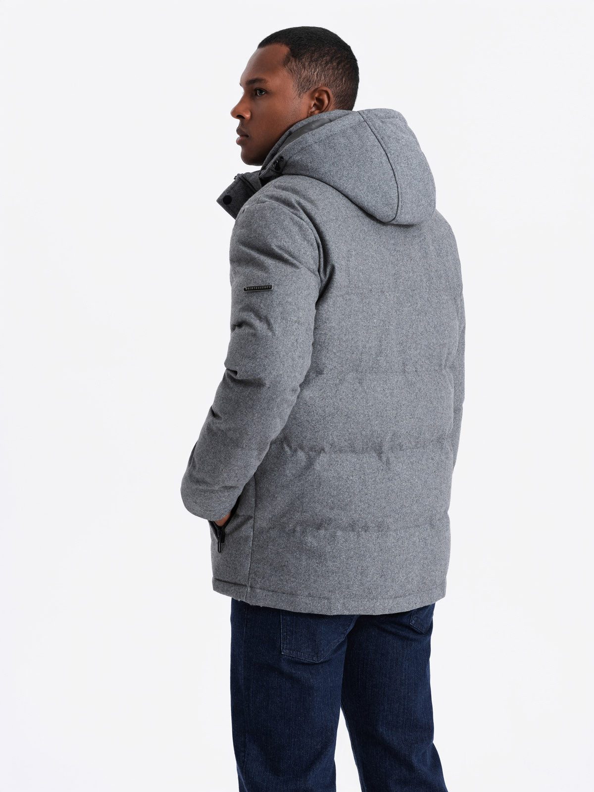 OMBRE Winterjacke Herren-Freizeit-Pufferjacke mit Wolle – Bild 5 von 5