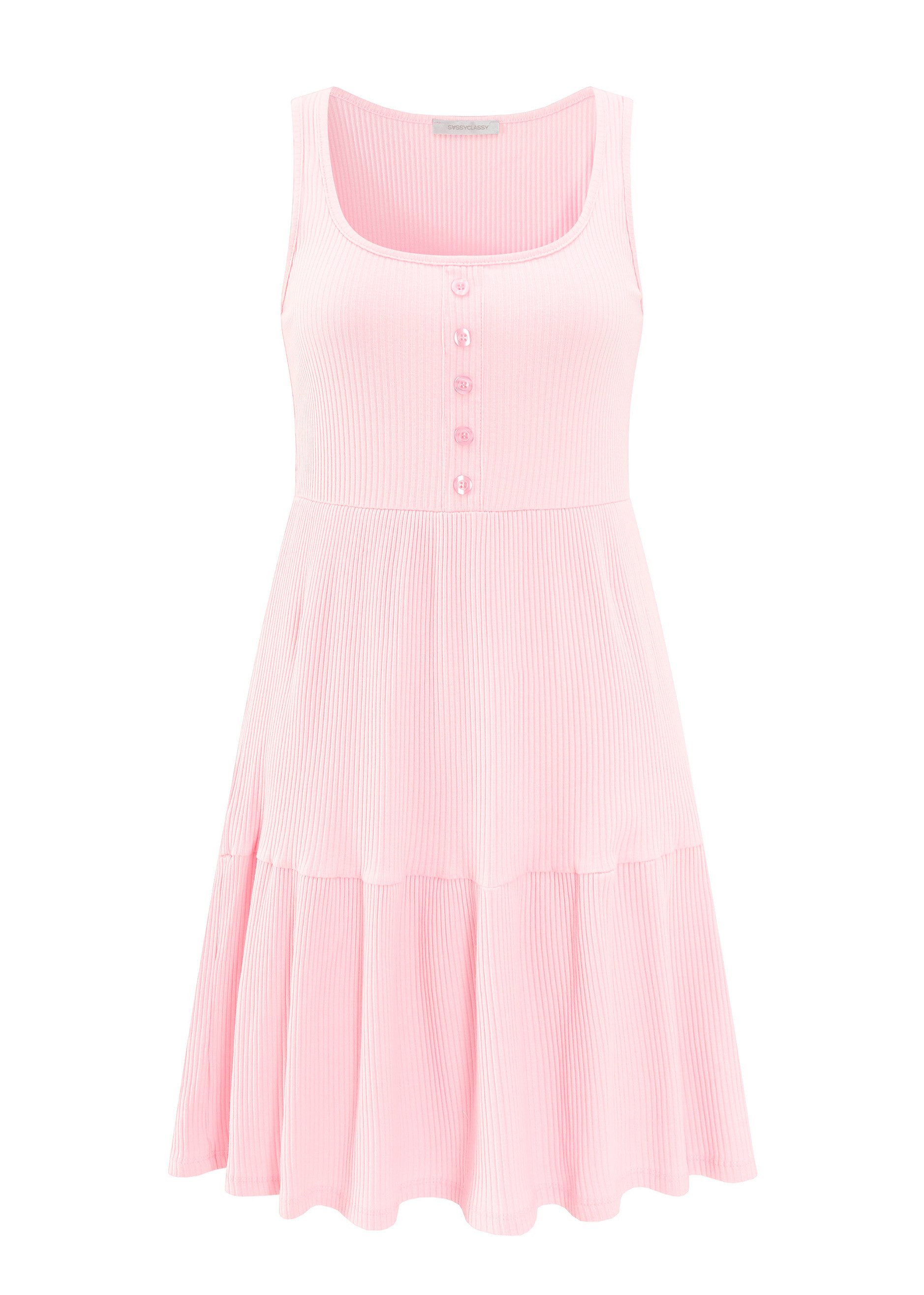 SASSYCLASSY Minikleid Baumwoll Jerseykleid für Damen Ärmelloses Kleid mit d günstig online kaufen