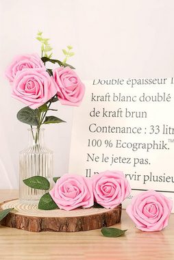Kunstblume Künstliche Blumen Rosen, 25 Stück Deko Blumen Fake Rosen, Coonoor, DIY Hochzeit Blumensträuße Braut Zuhause Dekoration