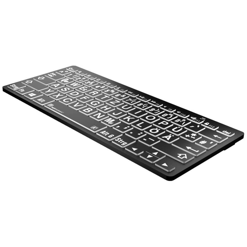 Logickeyboard White on Black dt. (PC/BT LKB-LPWB-BTPC-DE Tastatur (Multimediatasten, USB-Hub, Geräuscharme Tasten) – Bild 3 von 5