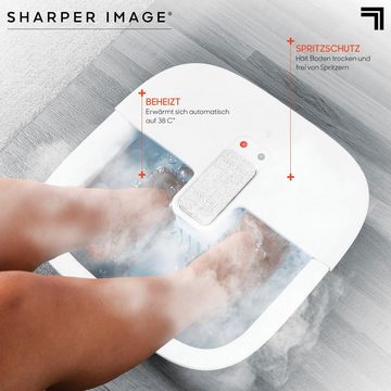 Sharper Image Fußbad Elektrisch Beheizbare Fußbadewanne SOOTHE, mit Sprudelfunktion- & Spritzschutz