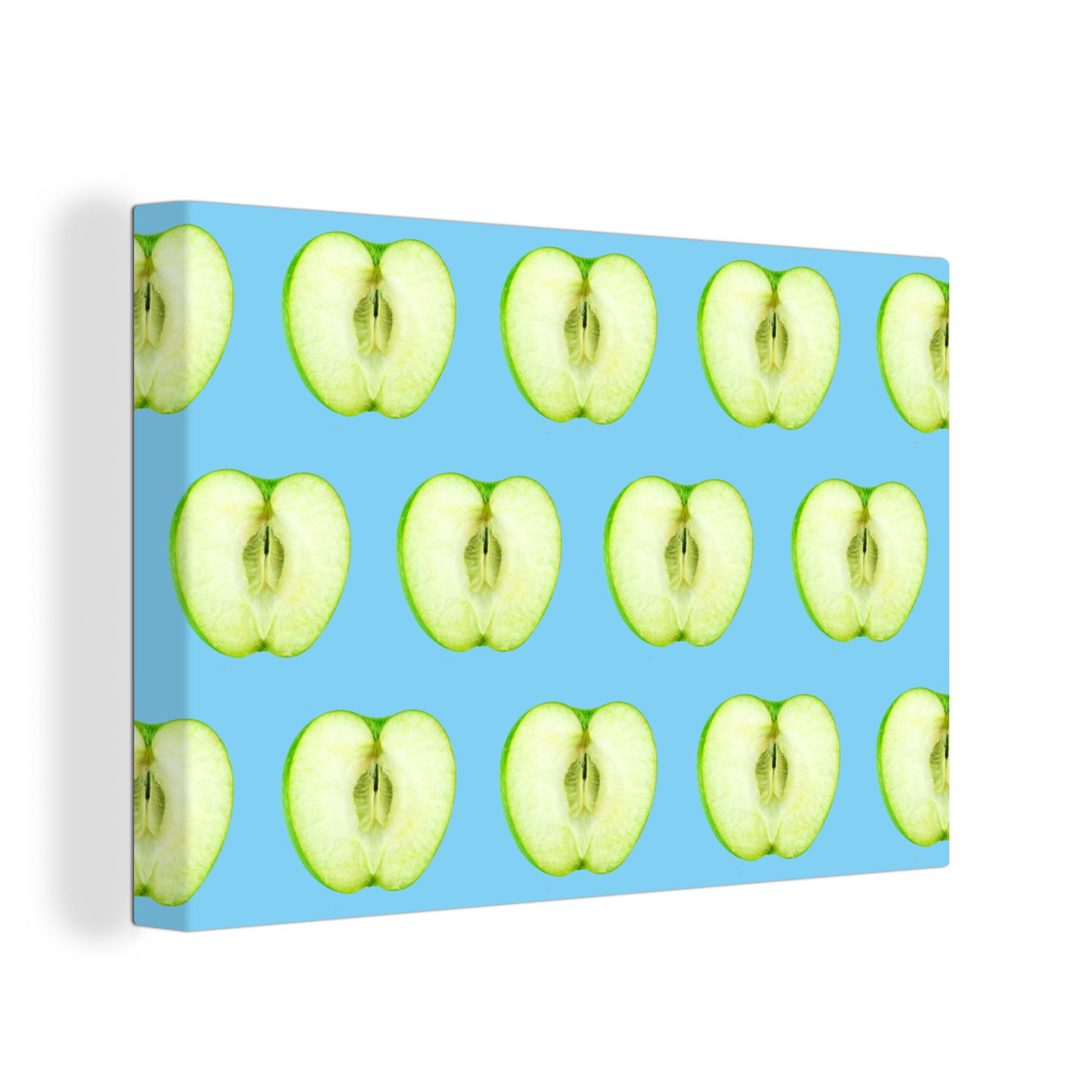 OneMillionCanvasses® Leinwandbild Apfel - Muster - Farben, (1 St), Wandbild Leinwandbilder, Aufhängefertig, Wanddeko, 30x20 cm