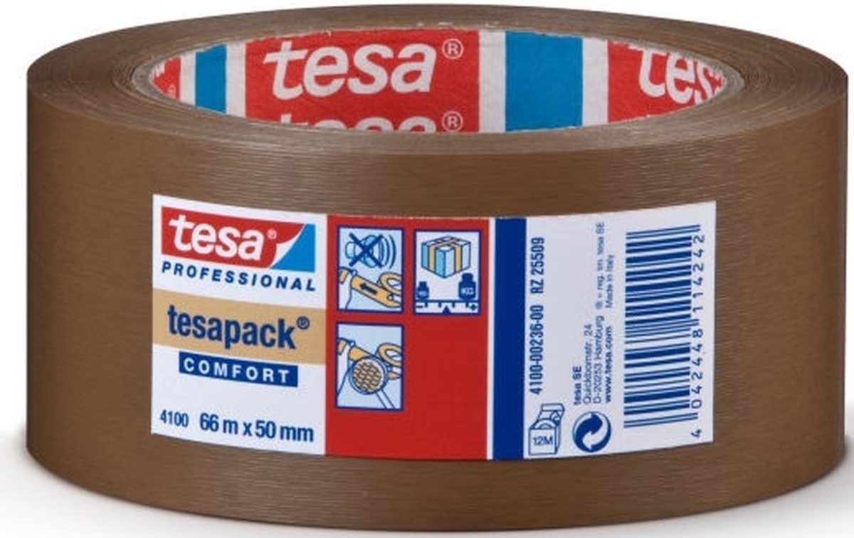 Paket-Klebeband Packband tesapack 66mx50mm PVC braun