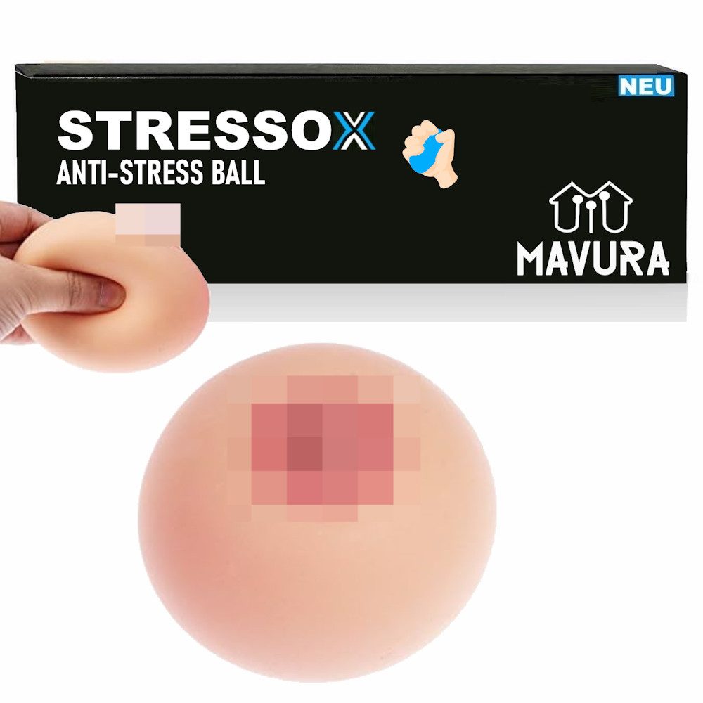 Massageball STRESSOX Anti Stress Knetball in Brustform Busen Handtrainer