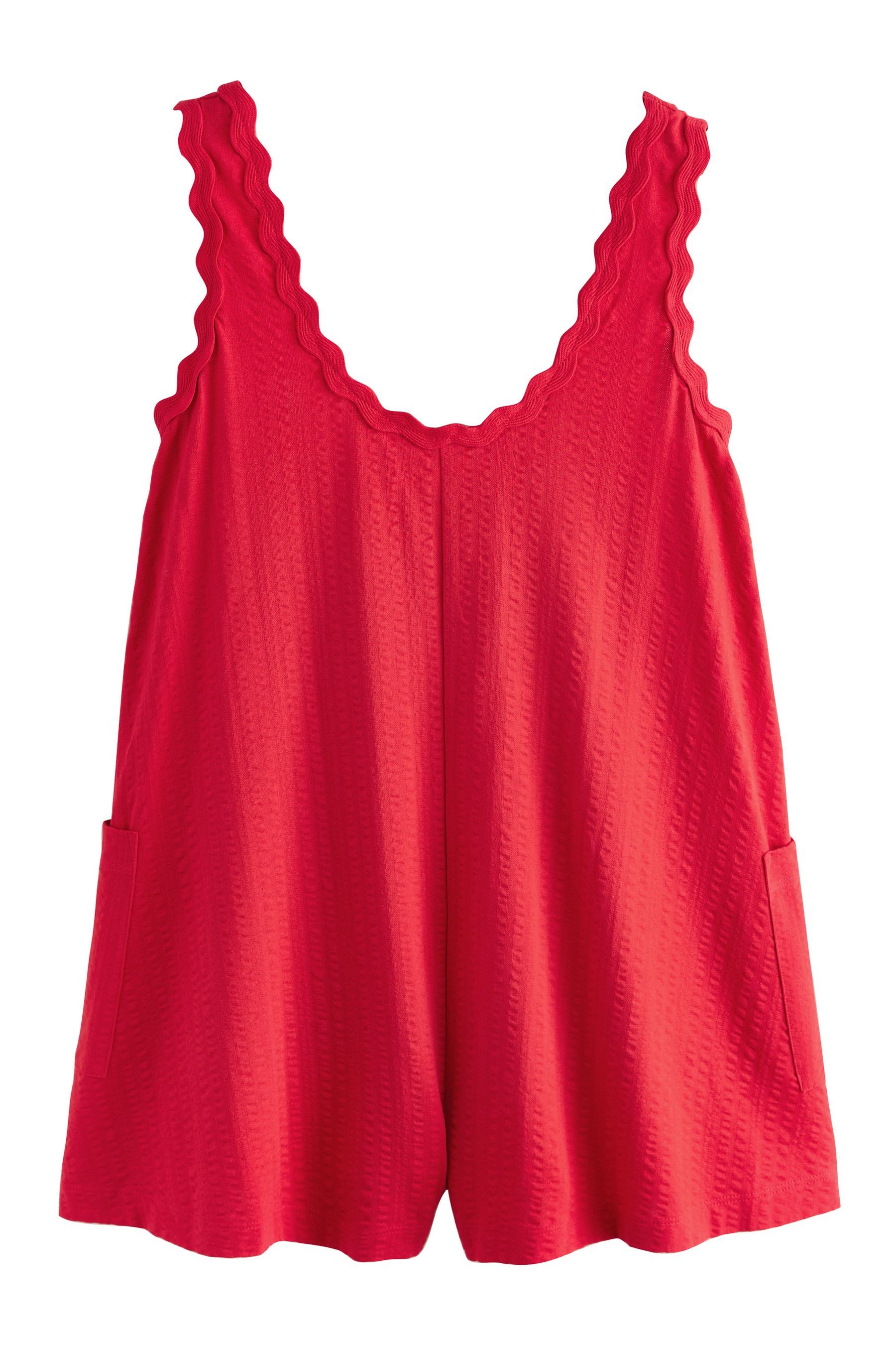 Next Playsuit Playsuit aus Jersey mit Zackenlitze (1-tlg)