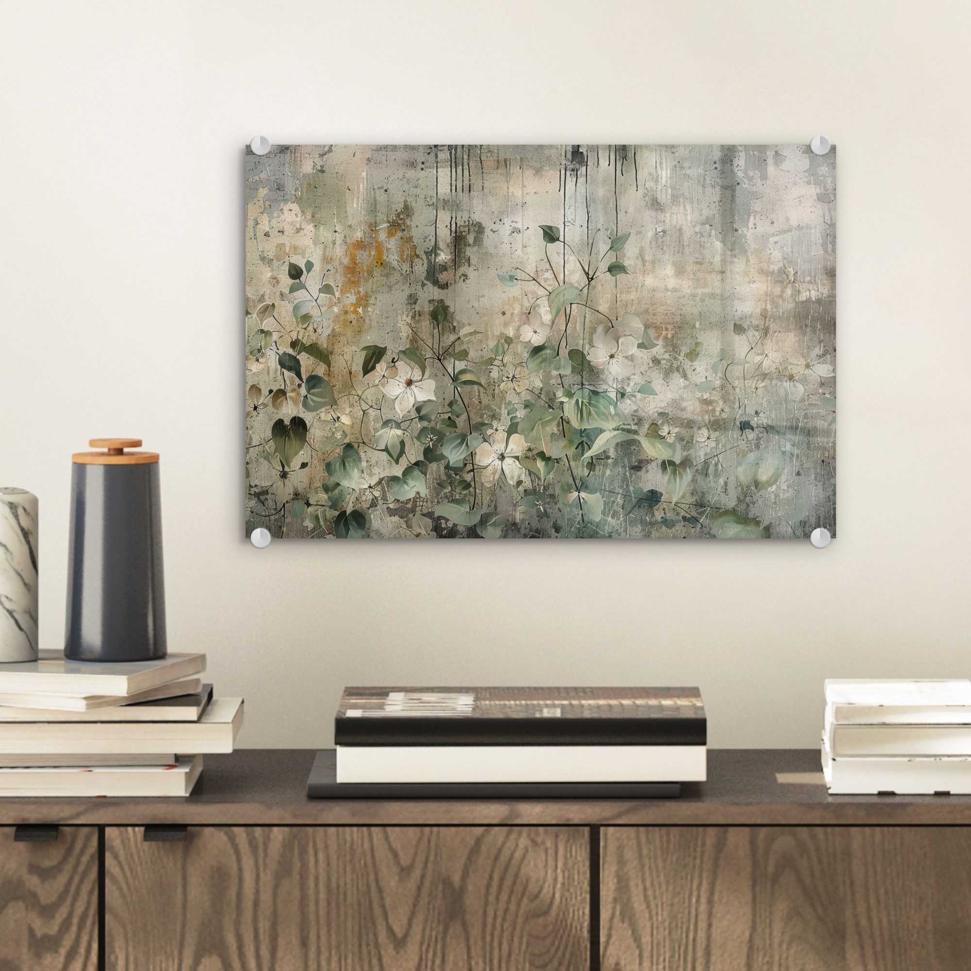 MuchoWow Acrylglasbild Blumen - Blätter - günstig online kaufen