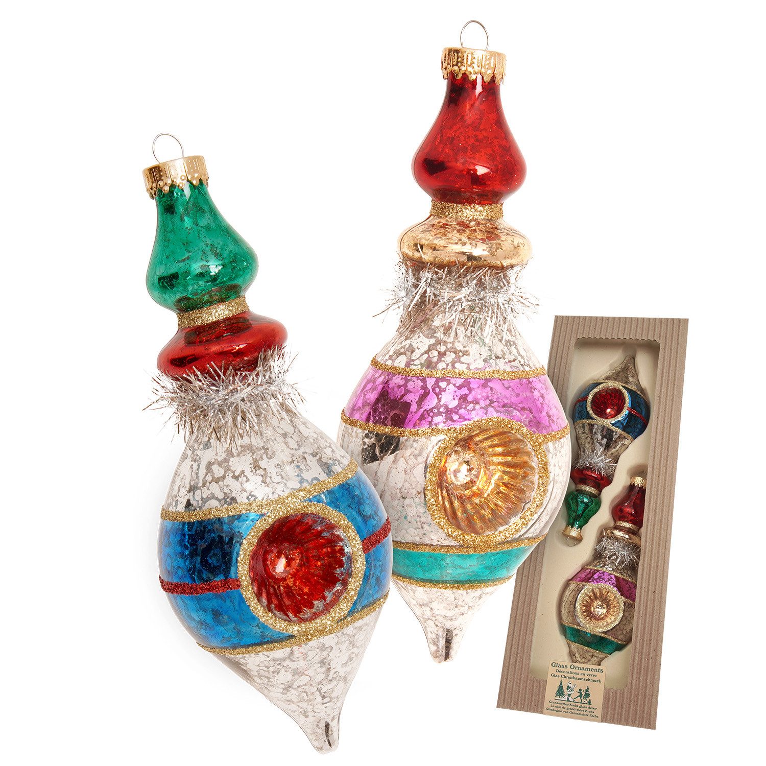 Krebs Glas Lauscha Christbaumschmuck Glasdekoration 2er günstig online kaufen