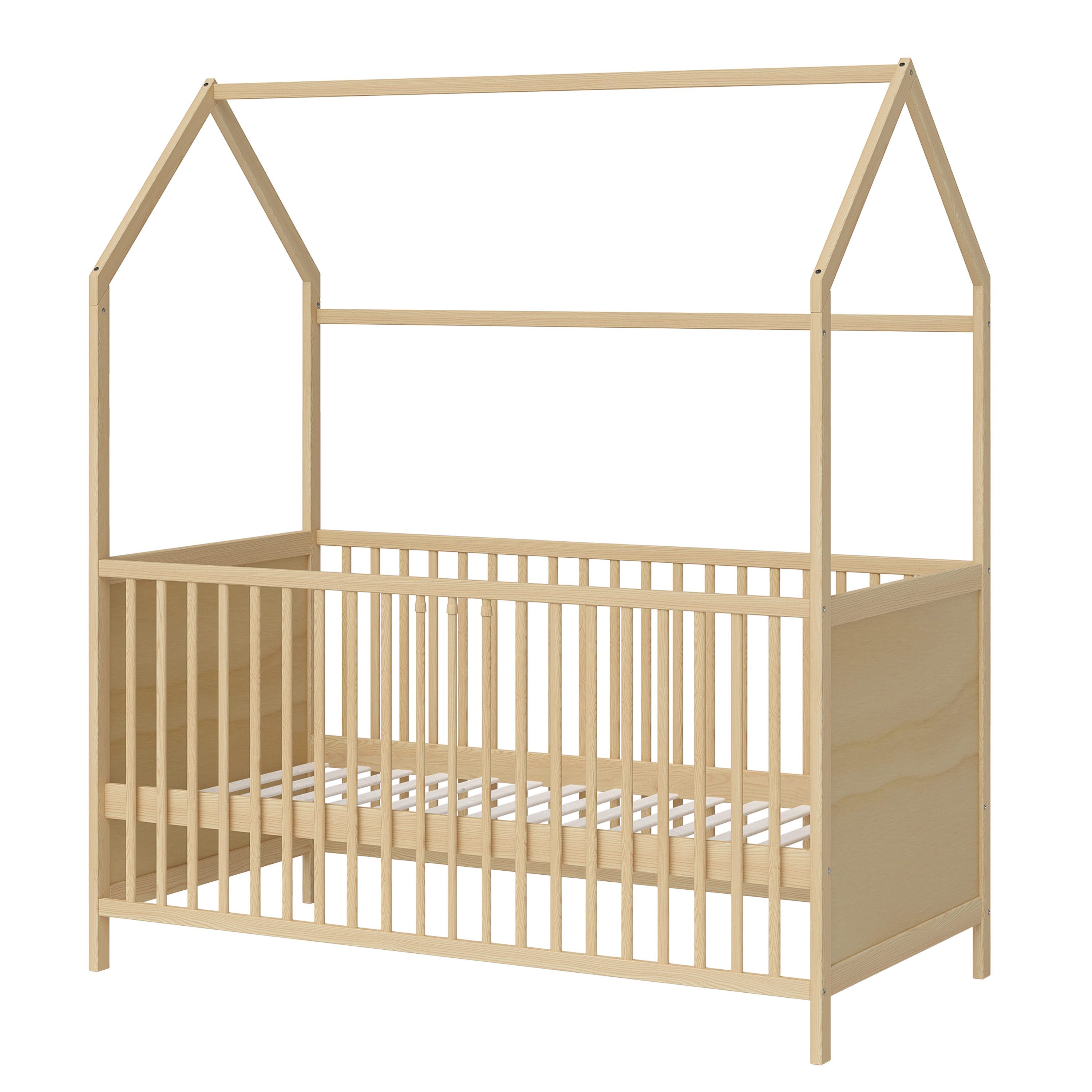 Bellabino Babybett Nika, Gitterbett in natur lackiert, höhenverstellbar und günstig online kaufen