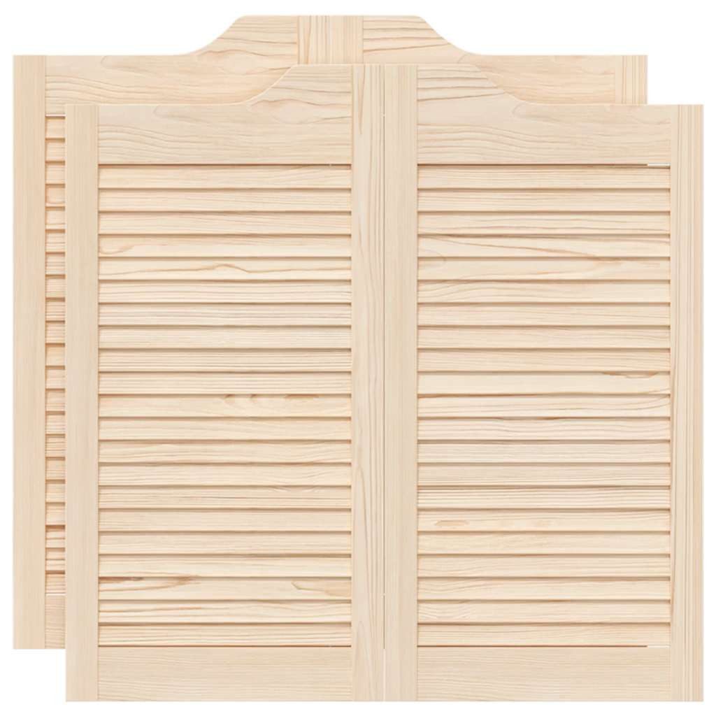 vidaXL Haustür Schwingtüren Lamellen-Design 2-Paar 80x80 cm Massivholz Kiefer (2-St)