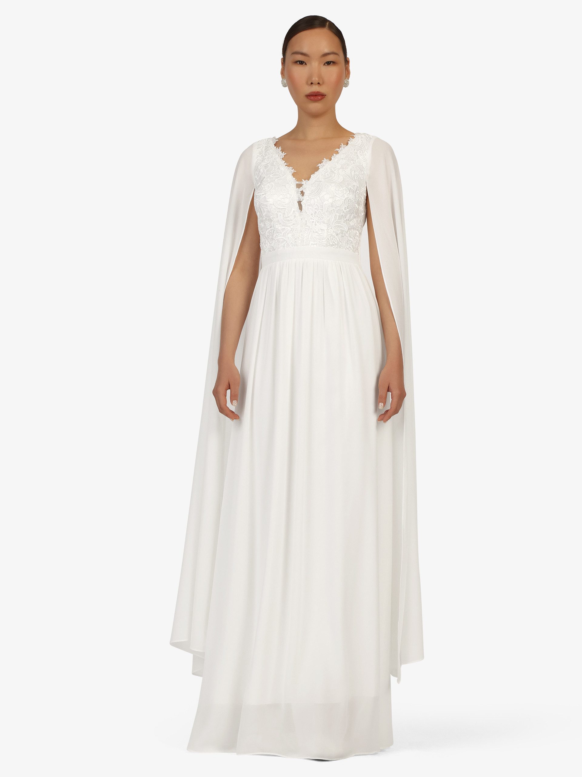 Kraimod Abendkleid mit Spitze und Chiffon-Cape günstig online kaufen