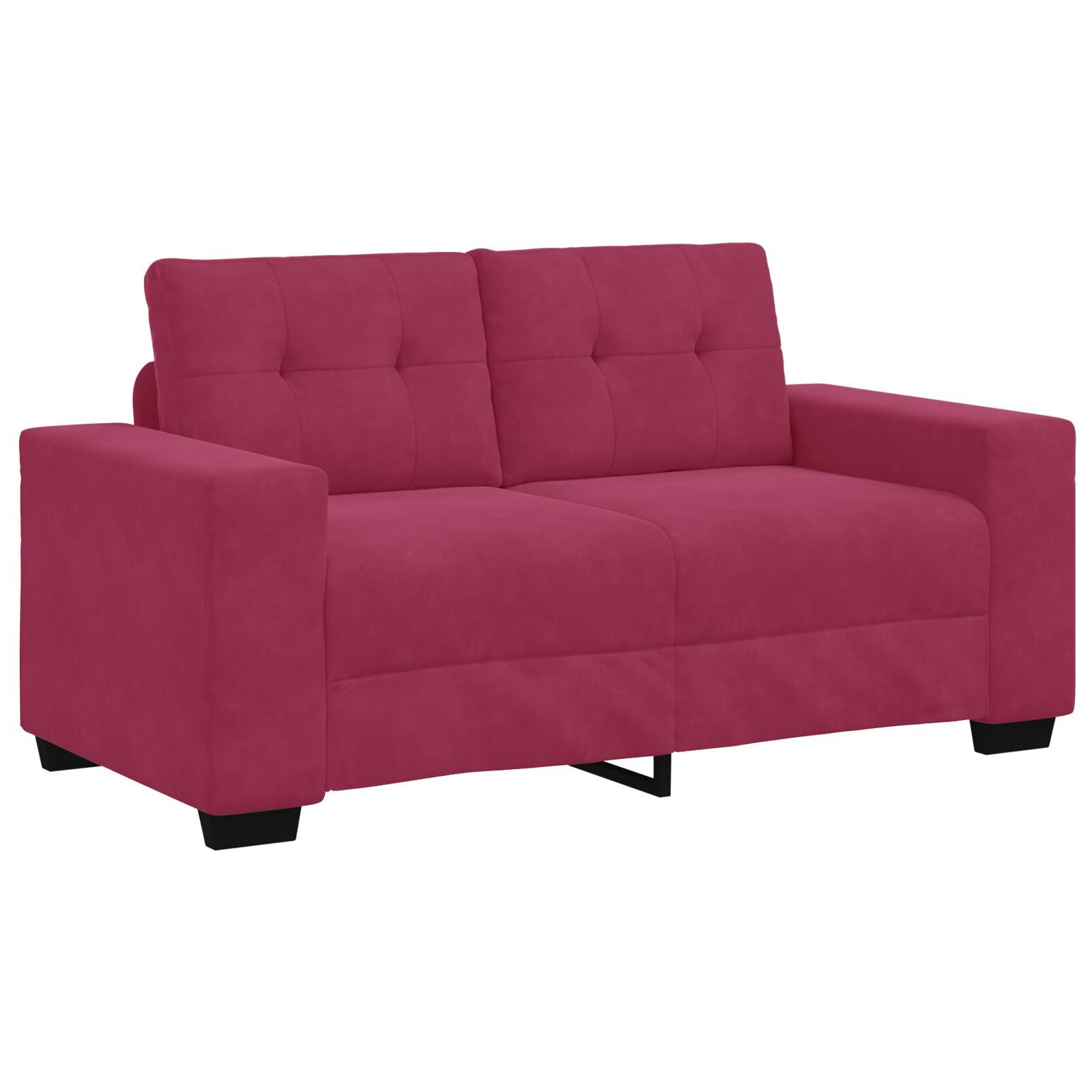 vidaXL Sofa Zweisitzer-Sofa Weinrot 120 cm Samt