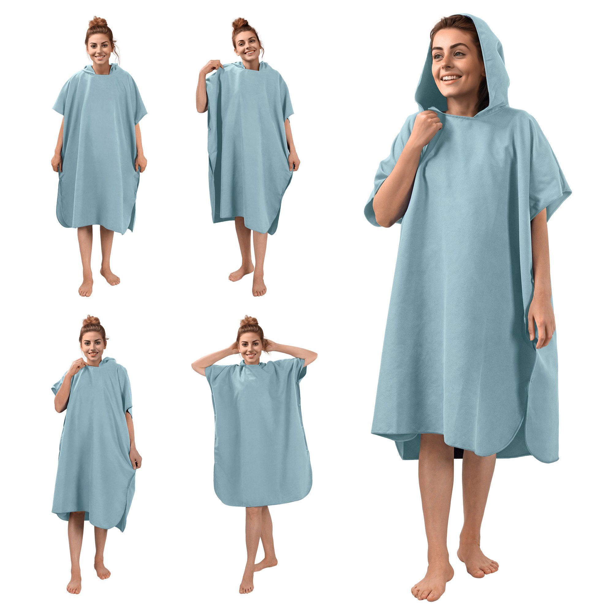 JEMIDI Badeponcho Badeponcho Unisex - Surf Poncho aus Mikrofaser - Tuch für Erwachsene, Polyester