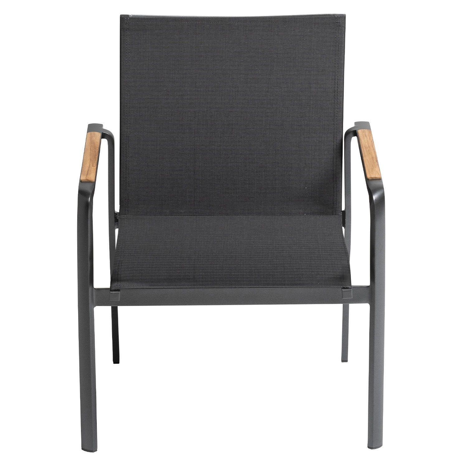 KETTLER Gartenlounge-Sessel Kettler Lounge Stapelsessel DIAMOND Anthrazit Charcoal Teak