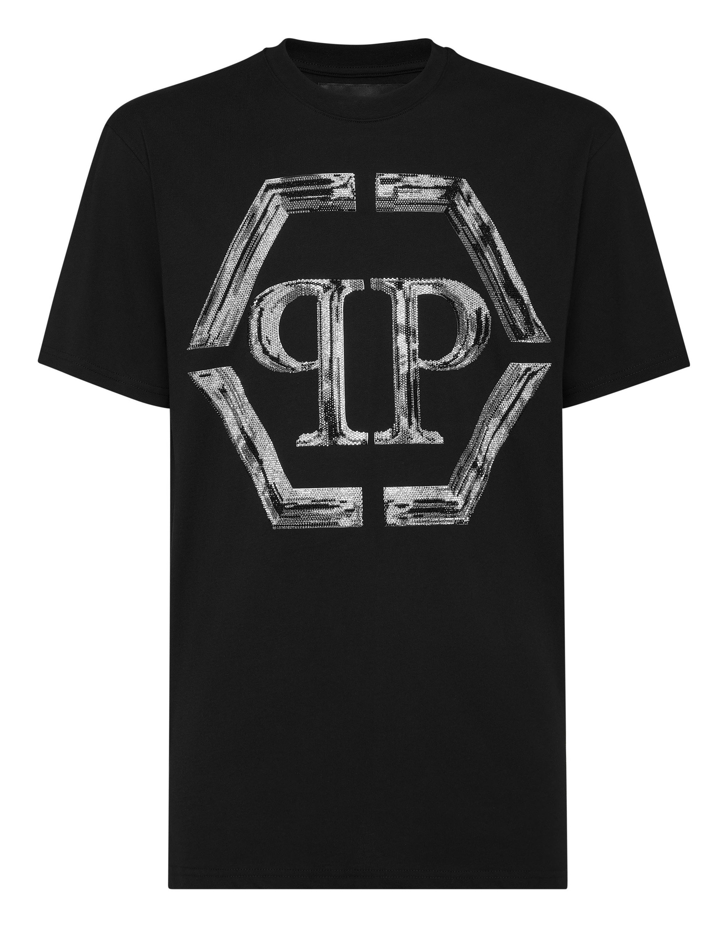 PHILIPP PLEIN T-Shirt Hexagon Mit Schmucksteinen
