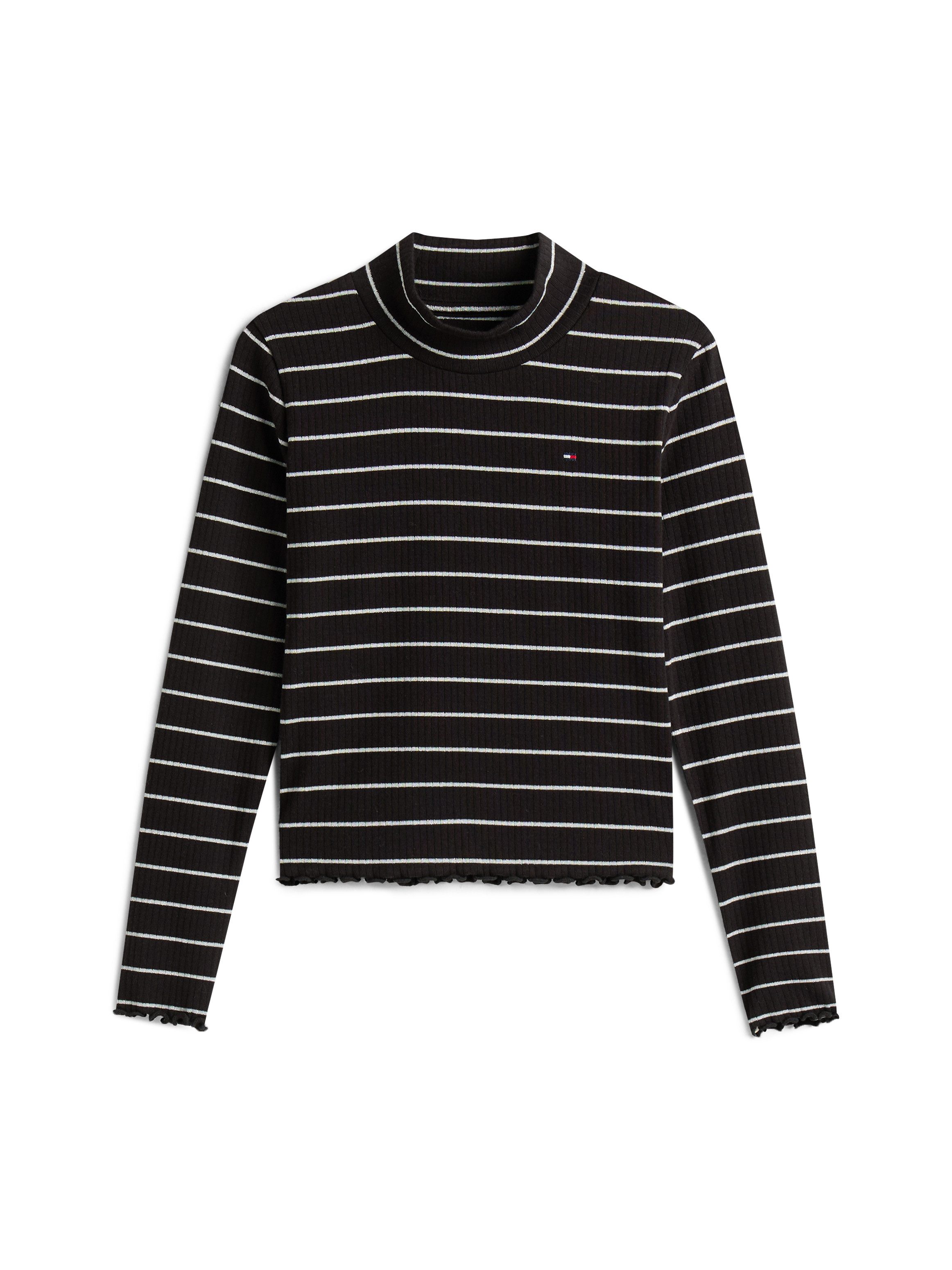 Tommy Hilfiger Langarmshirt SPARKLE STRIPE MOCK NECK L/S Kinder bis 16 Jahre – Bild 4 von 5