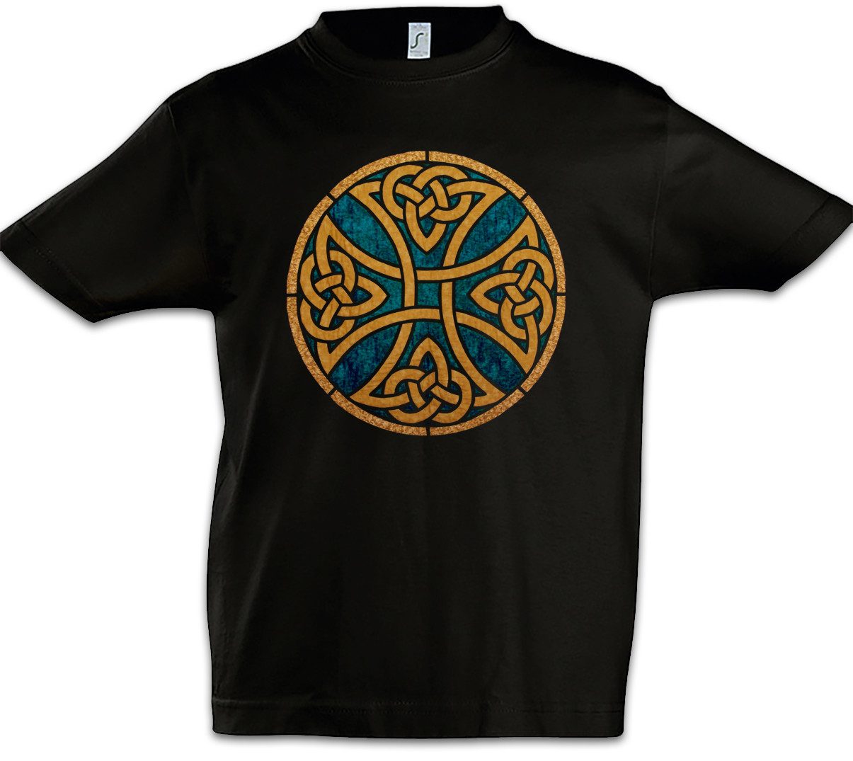 Print-Shirt Celtic Knot Logo Sign VII Kinder T-Shirt Kelten Knoten Iron Kreuz