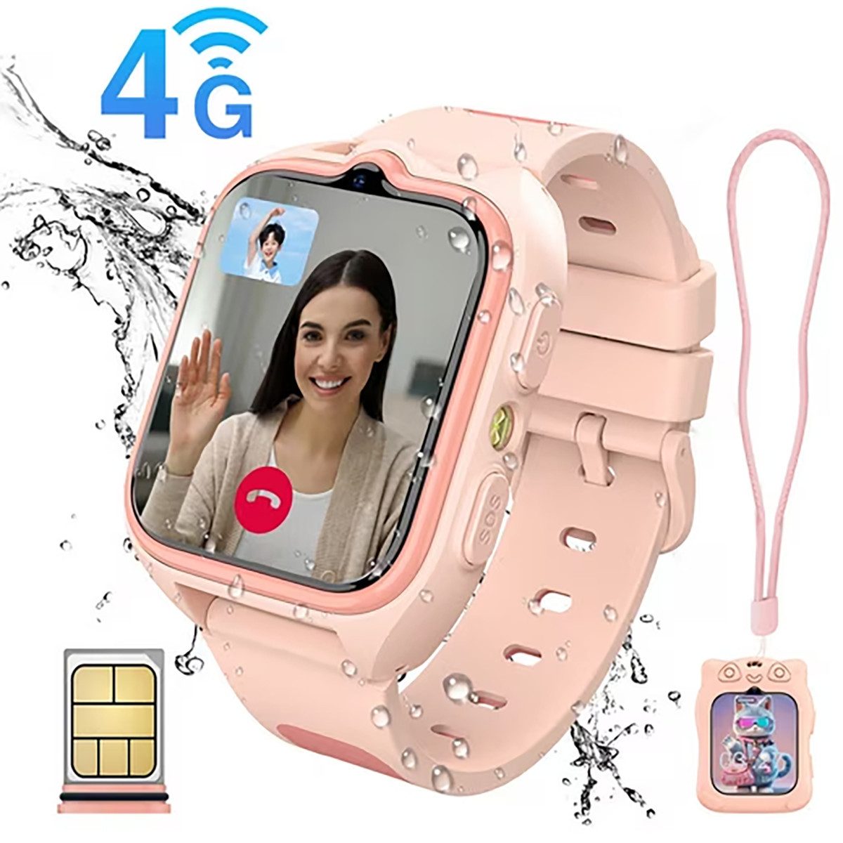 blackview 2026 Neues Kinderuhr 4G LTE GPS Kamera Videoanruf 1,75 Zoll Smartwatch, 1,75", GPS+LES+WiFi, IP68, SOS, 800mAh, Knips-Freunde​