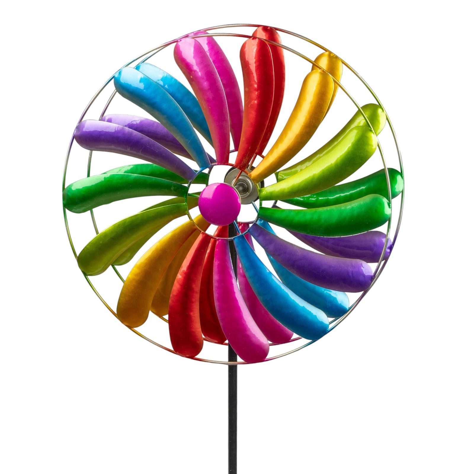 formano Gartenfigur Windrad Blume Garten Metall bunt kugelgelagert Windspiel Ø 35cm