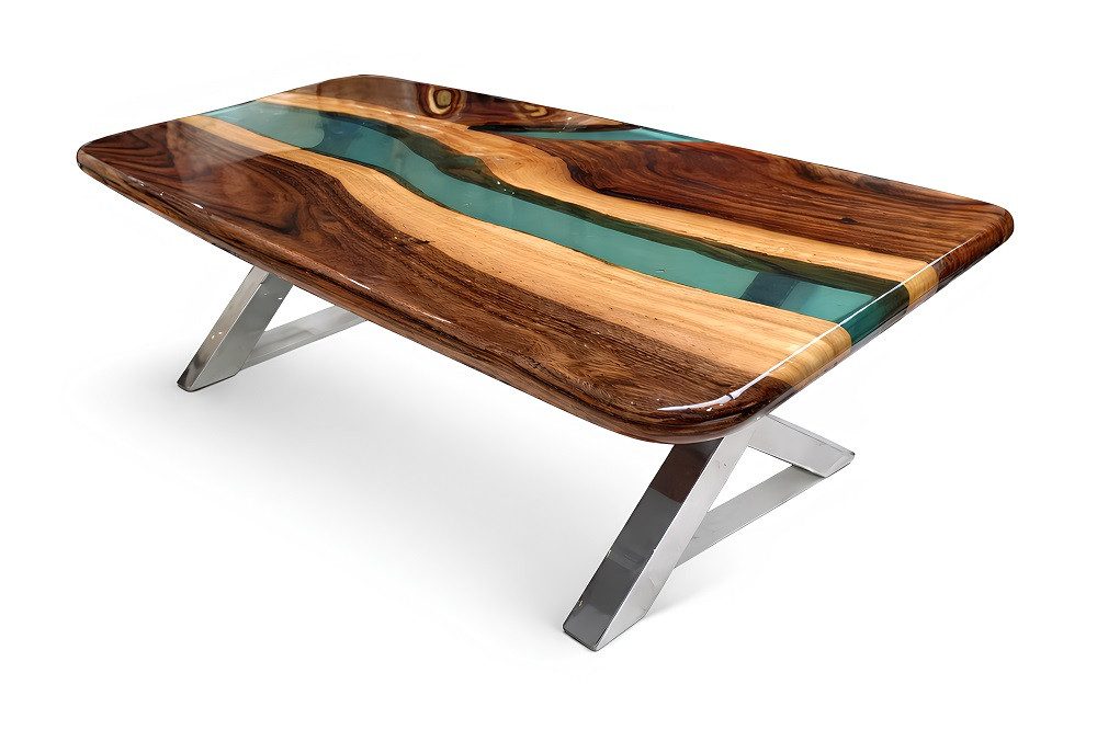 Xlmoebel Couchtisch Moderner Couchtisch mit Platte aus gegossenem Epoxidharz Sofort (Epoxid-Tisch), Hergestellt in Europa