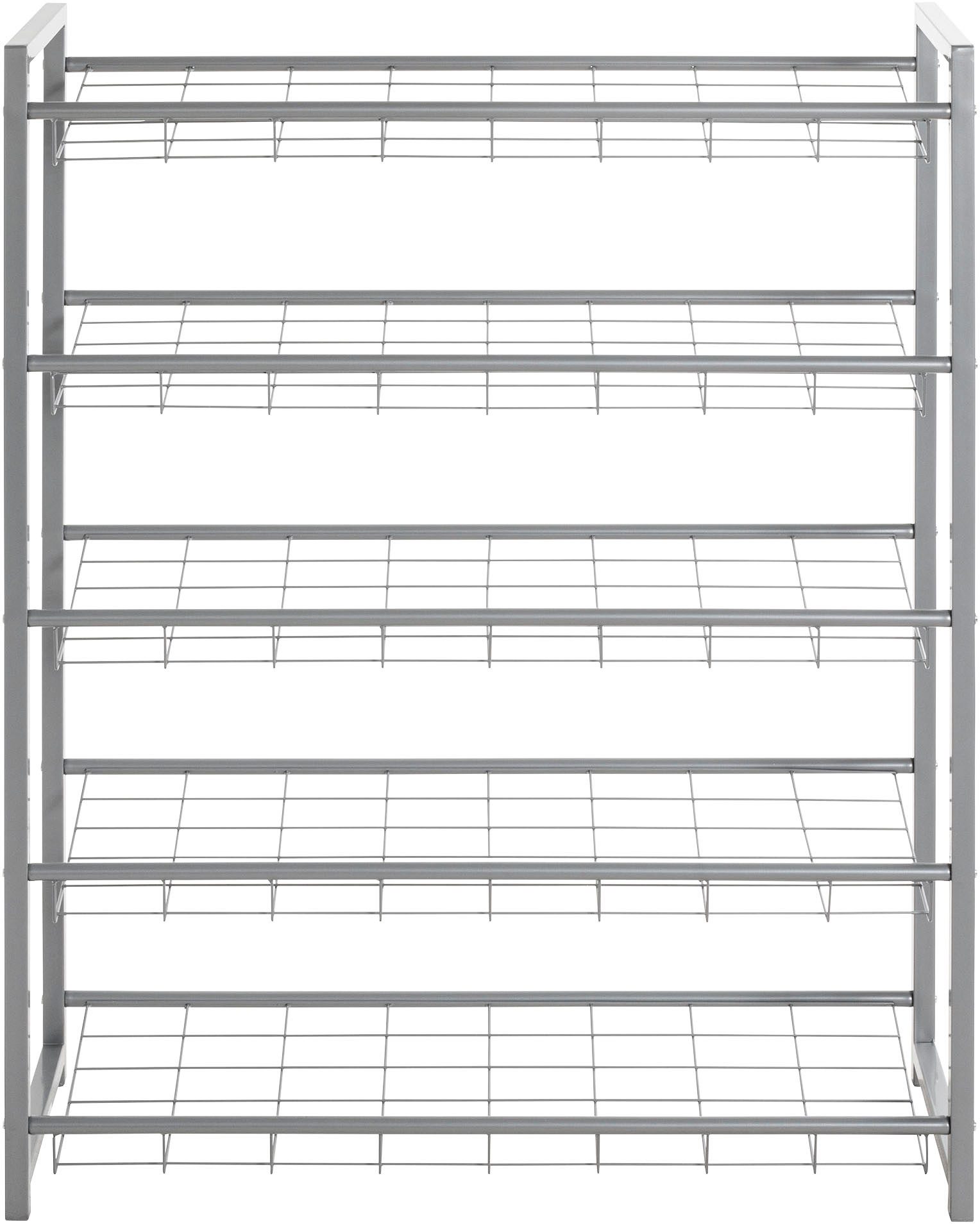 HAKU Schuhregal Schuhaufbewahrung, rechteckig - aus Metall Grau - B/T/H 80/30/106 cm – Bild 5 von 5