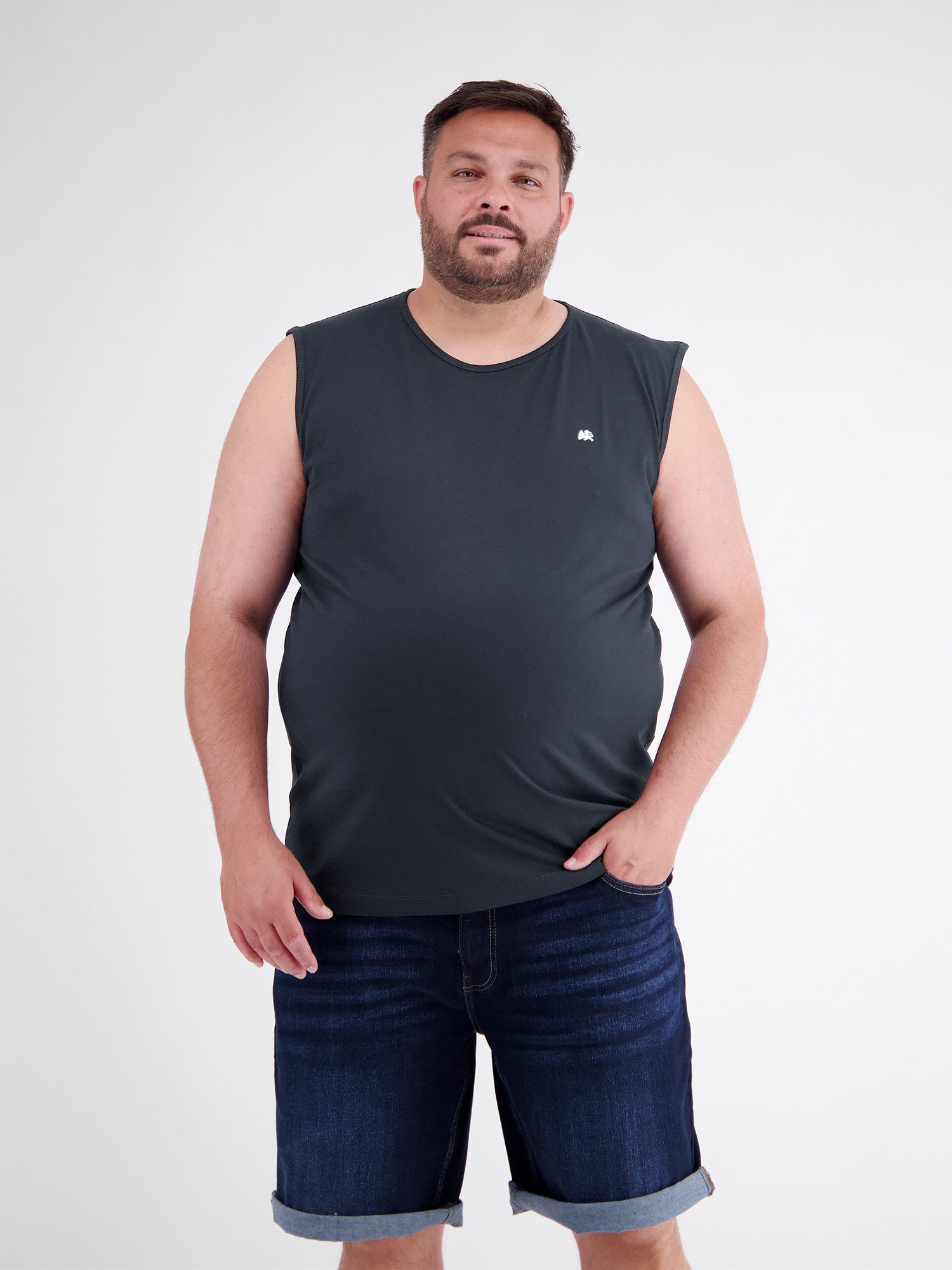 LERROS Muskelshirt Sportliches Baumwoll-Tanktop mit O-Neck, große Größen