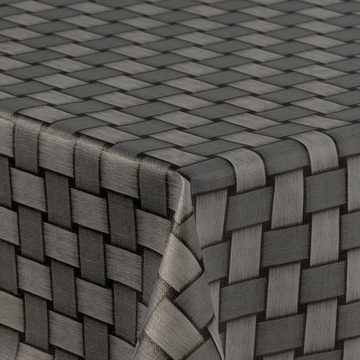 laro Tischdecke Wachstuch-Tischdecken Abwaschbar Raster Grau 3D rechteckig