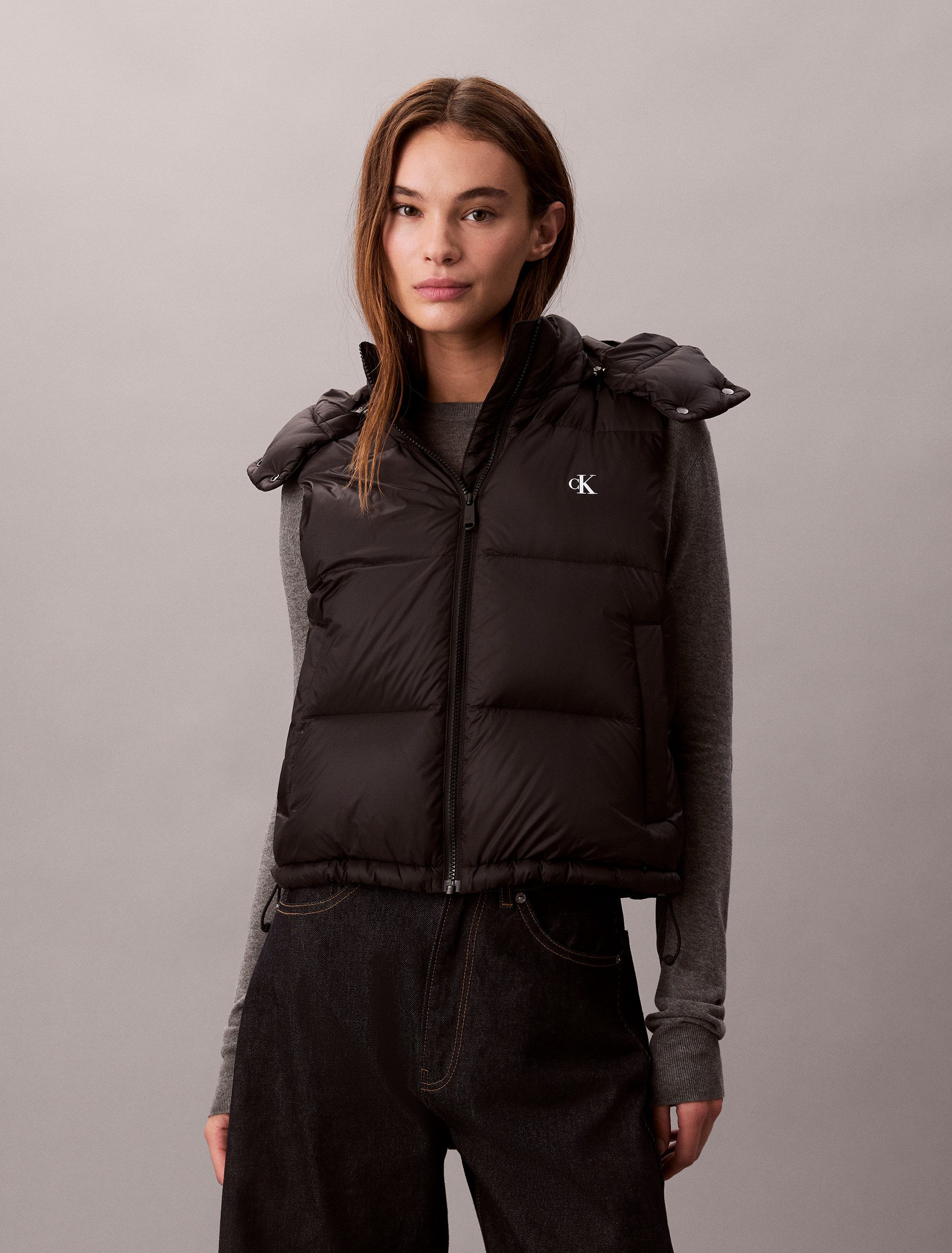 Calvin Klein Jeans Steppweste ESSENTIAL MIDWEIGHT PUFFER VEST mit abnehmbar günstig online kaufen