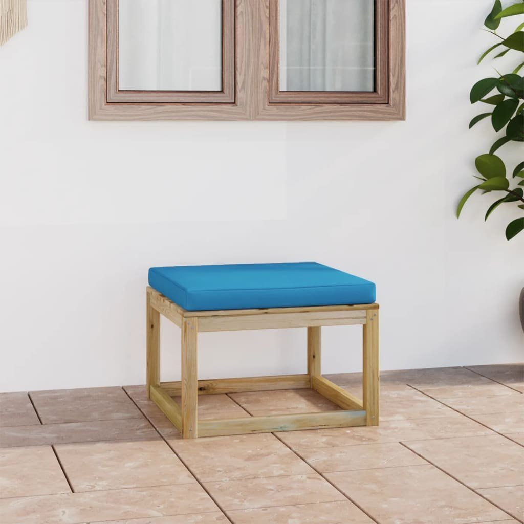 mit 1 Hellblau Teile Grün Gartenhocker Loungesofa Imprägniertes Kiefernholz, Kissen vidaXL