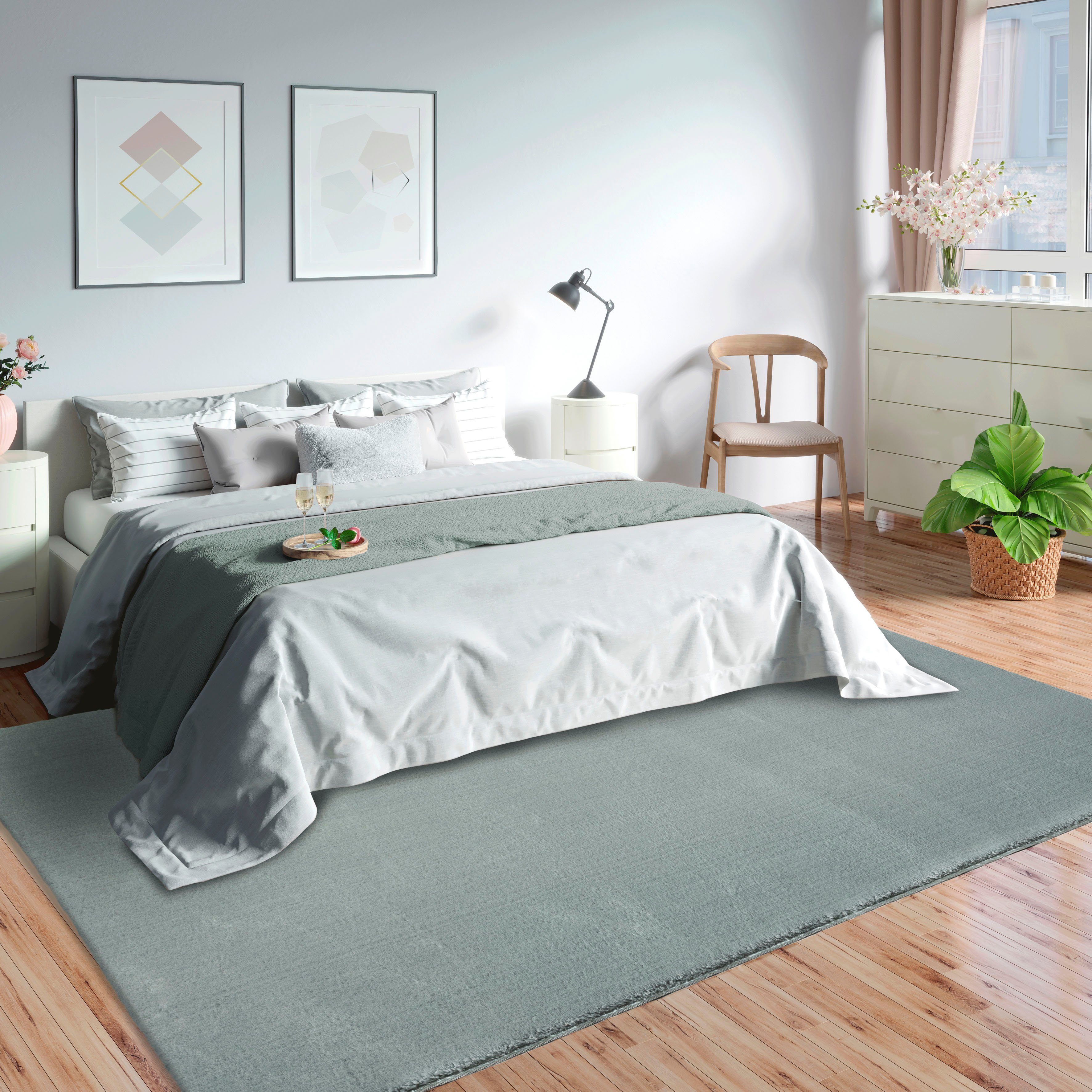 merinos Teppich Loft 37, Kunstfellteppich, rechteckig, Höhe: 16 mm, weich und kuschelig, Fell Haptik, Anti-Rutsch-Unterseite