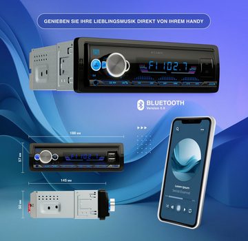 ELGAUS OM-150P 1 Din Autoradio (FM/AM, RDS, Bluetooth, RDS, Fernbedienung, ID3, Appsteuerung, Manual in DE/EN)