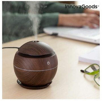 InnovaGoods Luftbefeuchter Mini Luftbefeuchter / Duftspender mit LED Licht in Walnuss-Farben
