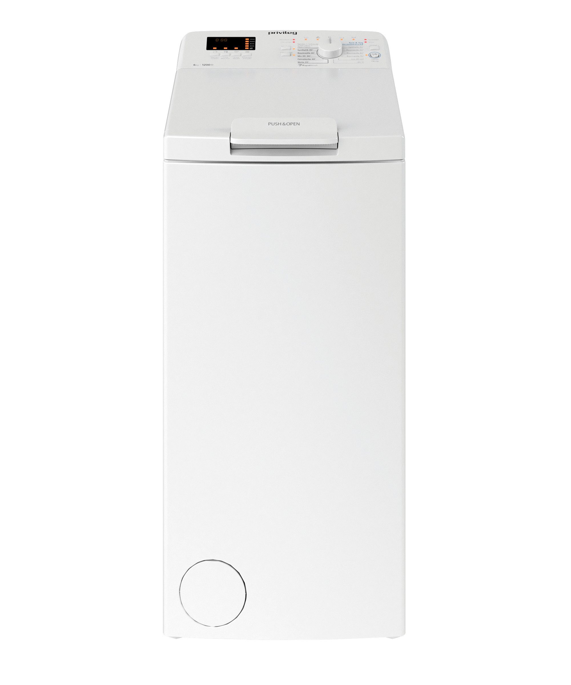 Privileg Waschmaschine Toplader PWT C623 N, 6 kg, 1200 U/min, Turn&Go, Rapid Wash, Mix 45 min. bei voller Beladung, SoftOpening – Bild 4 von 5