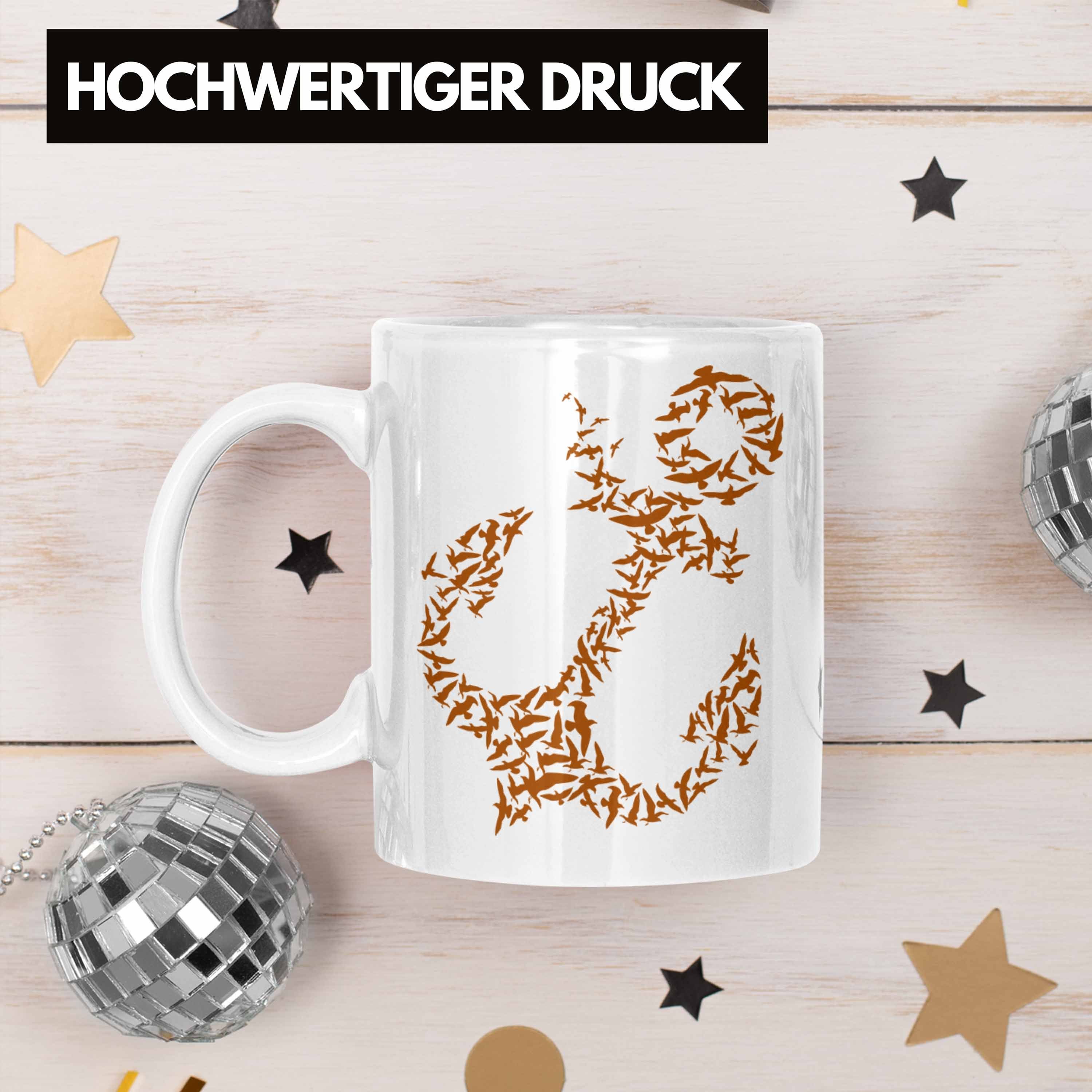 Zubehör Männer - Trendation Tasse Geschenke Geschenkideen Grafik Weiss Segler Anker Gadgeds Kapitän Segeln Tasse für Lustig Trendation Tasse