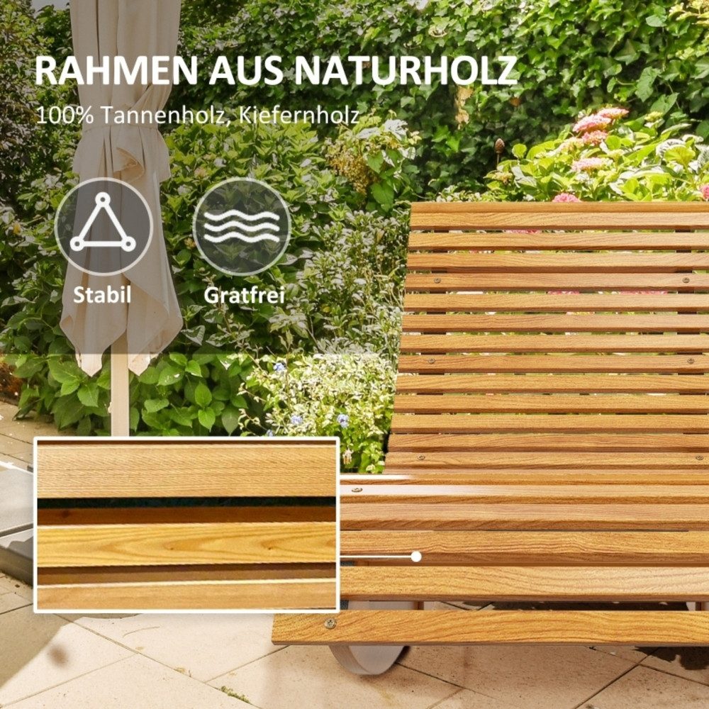 CHICFURN Schaukelstuhl Outdoor-Hochlehner aus Kiefernholz mit verstellbarer Basis (Packung, 1 St)