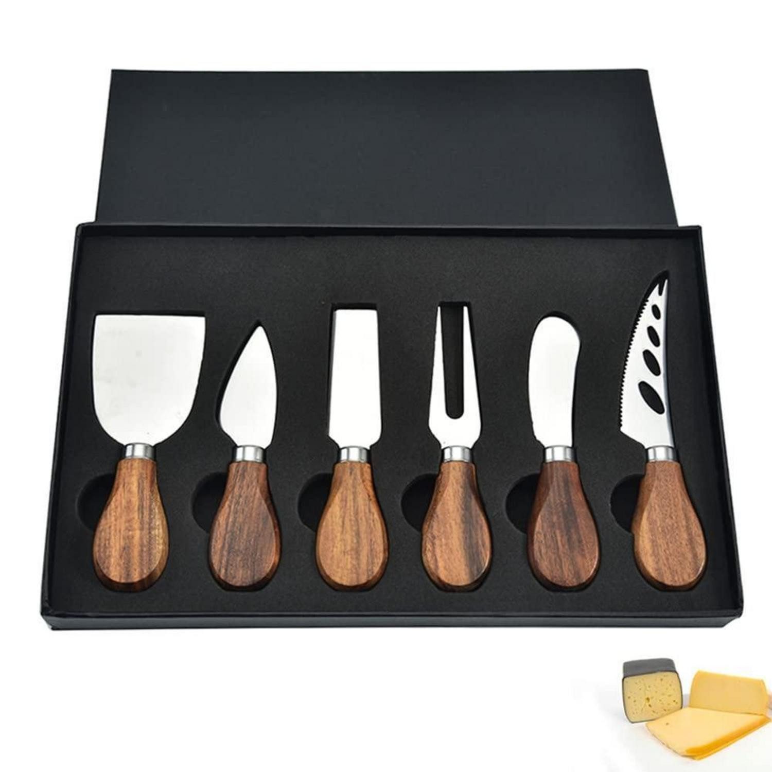 LuxusKollektion Käsemesser Käsemesser-Set 6tlg Edelstahl/Akazienholz