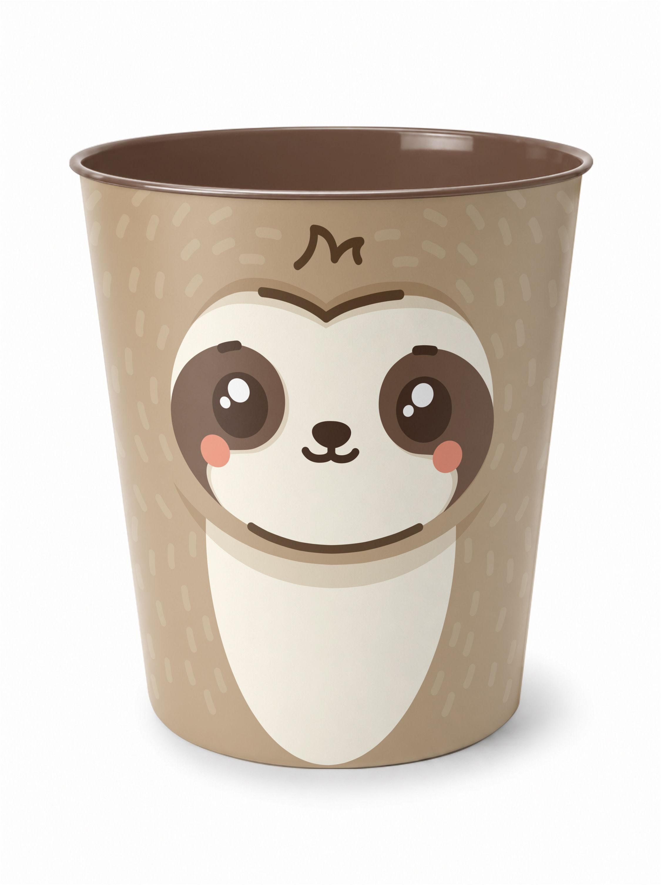 itenga Papierkorb itenga Papierkorb Tiermotiv - FAULTIER - Kawaii Design - ca 11 Liter