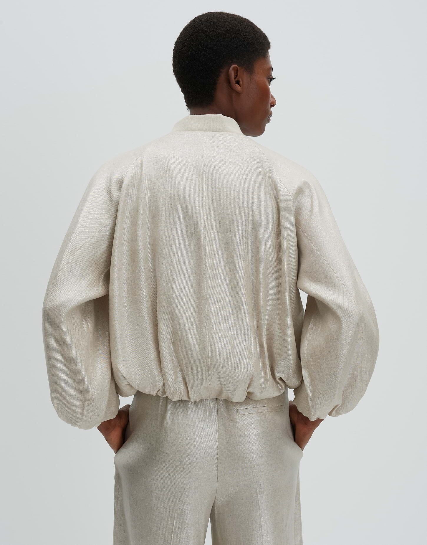 someday Jackenblazer Noema mit Glanzfinish Reißverschluss und Ballonärmel für modernen Chic