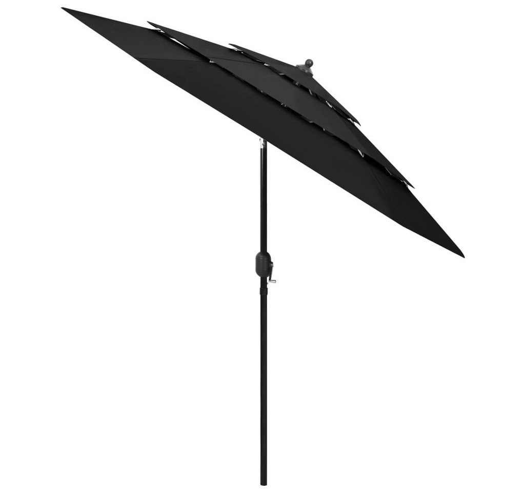 Thumbnail - vidaXL Sonnenschirm Sonnenschirm mit Aluminium-Mast 3-lagig Schwarz 2,5 m
