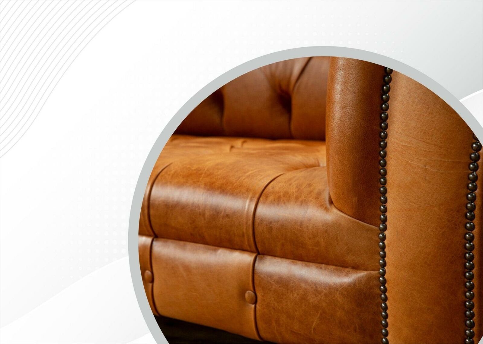 Chesterfield Europe JVmoebel Brauner Neu, Couch in Made Moderne Dreisitzer Chesterfield-Sofa 3-er Möbel