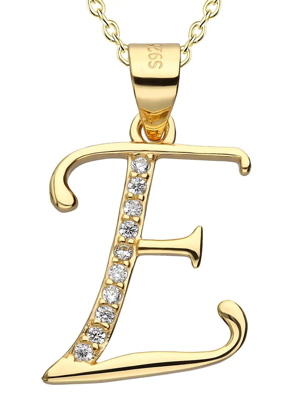 AMERITA Kette mit Anhänger Buchstaben E 925 Sterling Silber goldene Halskette Buchstabenkette, (inkl. Luxus Schmucketui), Geschenkidee für Frauen Damen