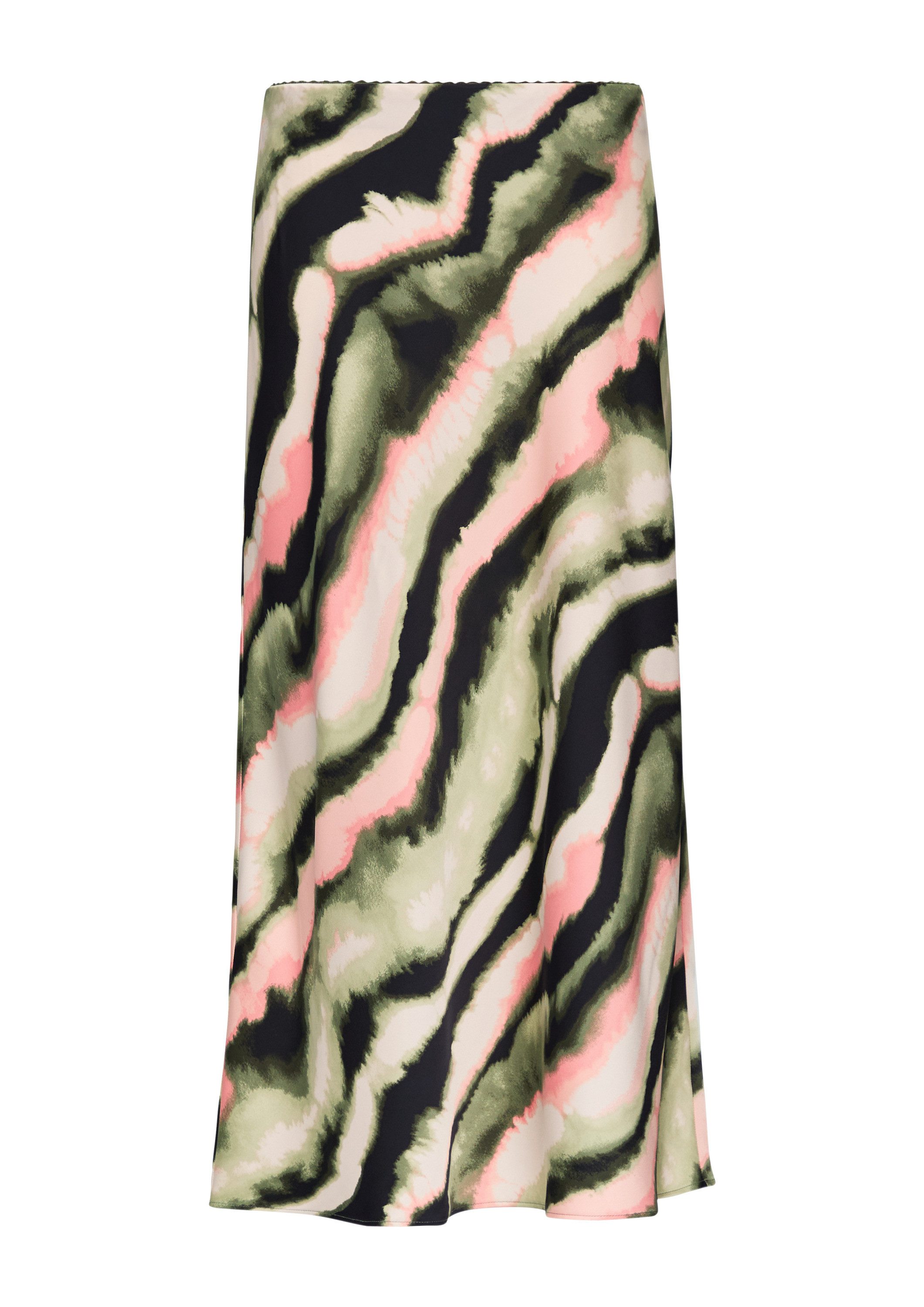 s.Oliver Maxirock Rock Satin-Rock mit elastischem Bund und All-over-Print