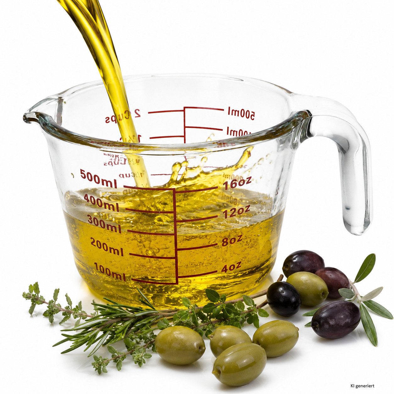 MamboCat Messbecher SKALA Messbecher 500ml Glas mit Skalen Milliliter Unzen Cups Messkrug, Glas