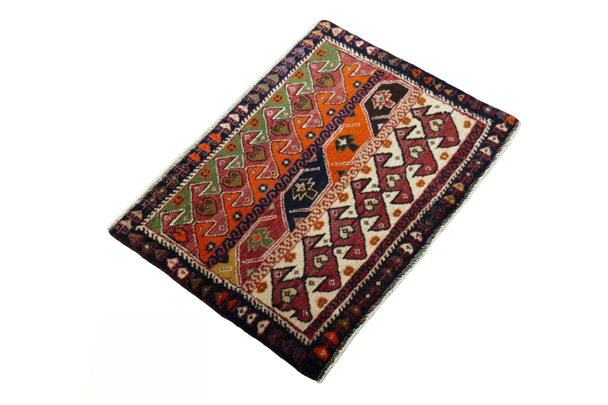 Nain Trading Orientteppich Shiraz 68x48 Handgeknüpfter Orientteppich / Perserteppich, rechteckig, Höhe: 10 mm