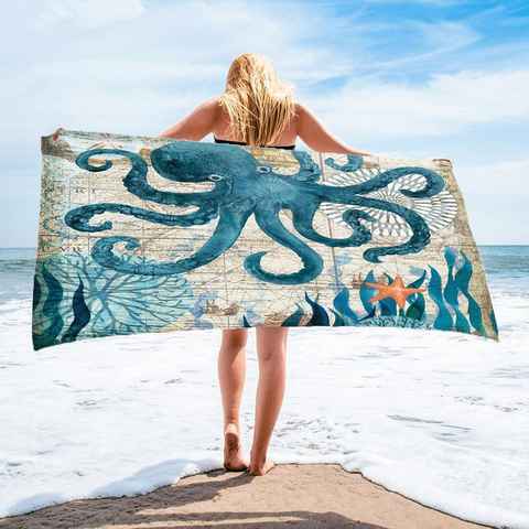 Tisoutec Strandtücher Strandtücher, sandfreie, schnell trocknende und leichte Stranddecke, .Perfekt für den Stran, Reisehandtuch, Strand, Sauna,100x180 cm