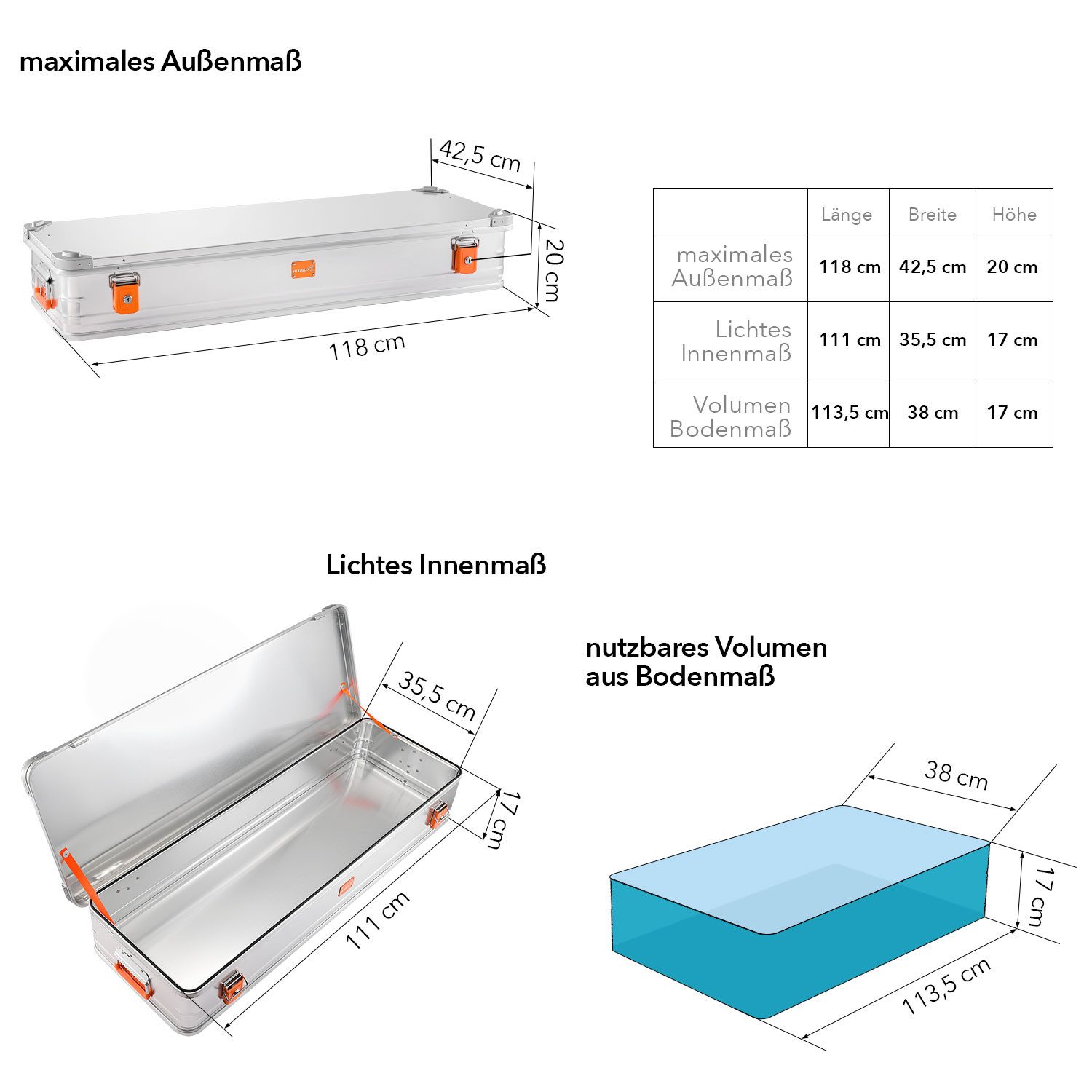 ALUBOX Aufbewahrungsbox Transportbox Alukiste 73 Liter günstig online kaufen