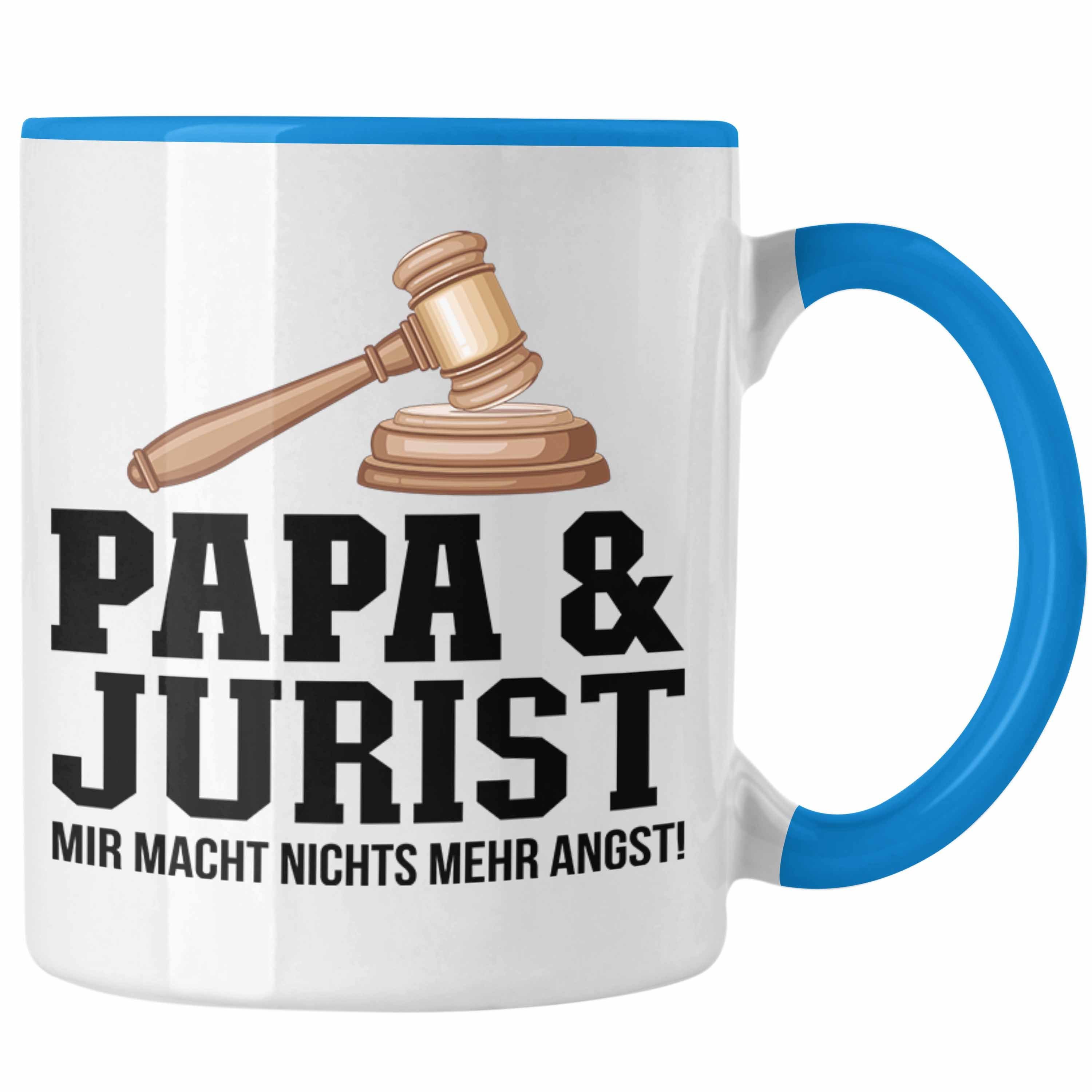 Trendation Tasse Trendation - Papa und Jurist Tasse Geschenkidee Vater für Jura Juriste Blau