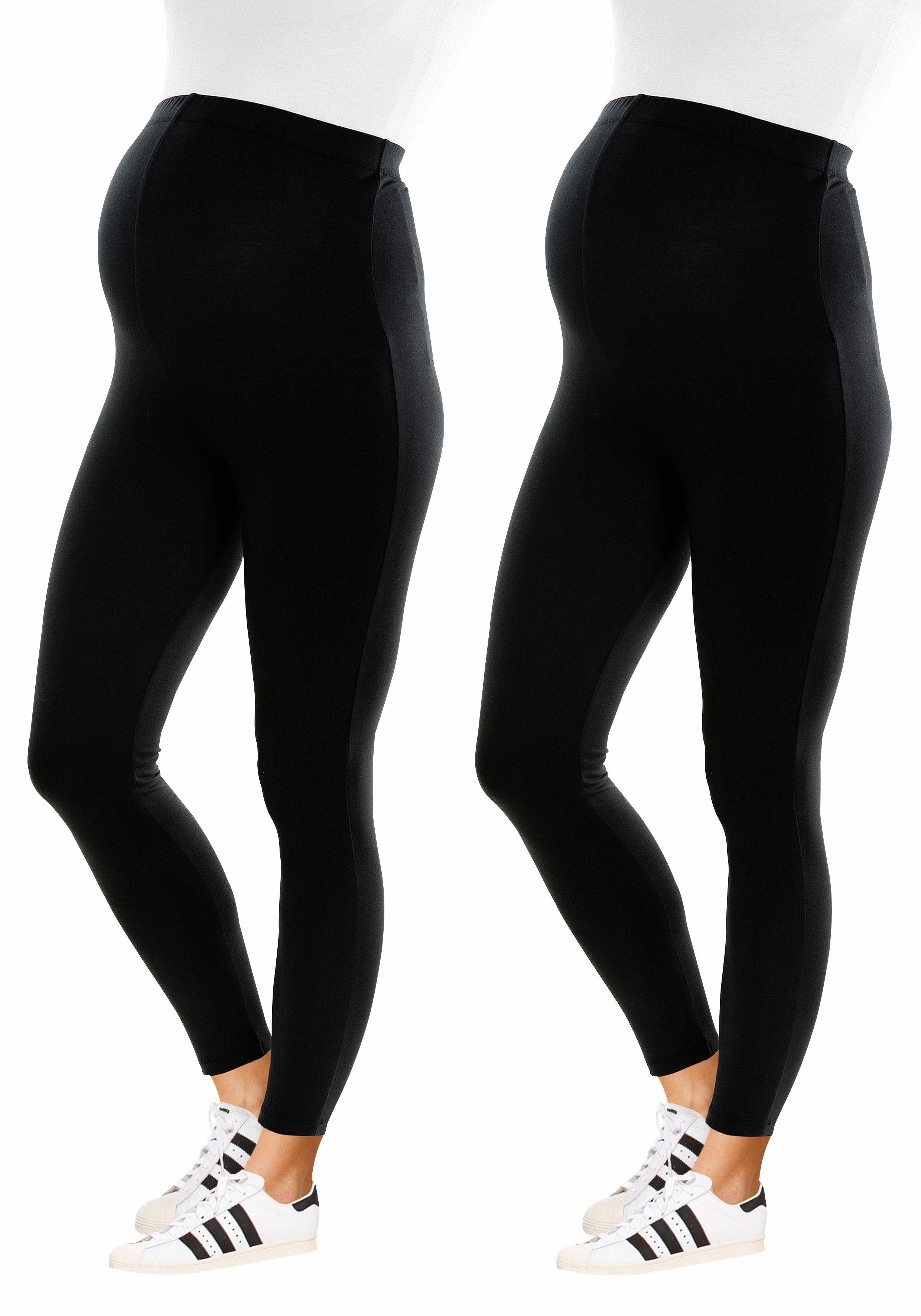 Neun lange schwarz 2-tlg) Monate Form Umstandsleggings (Packung,