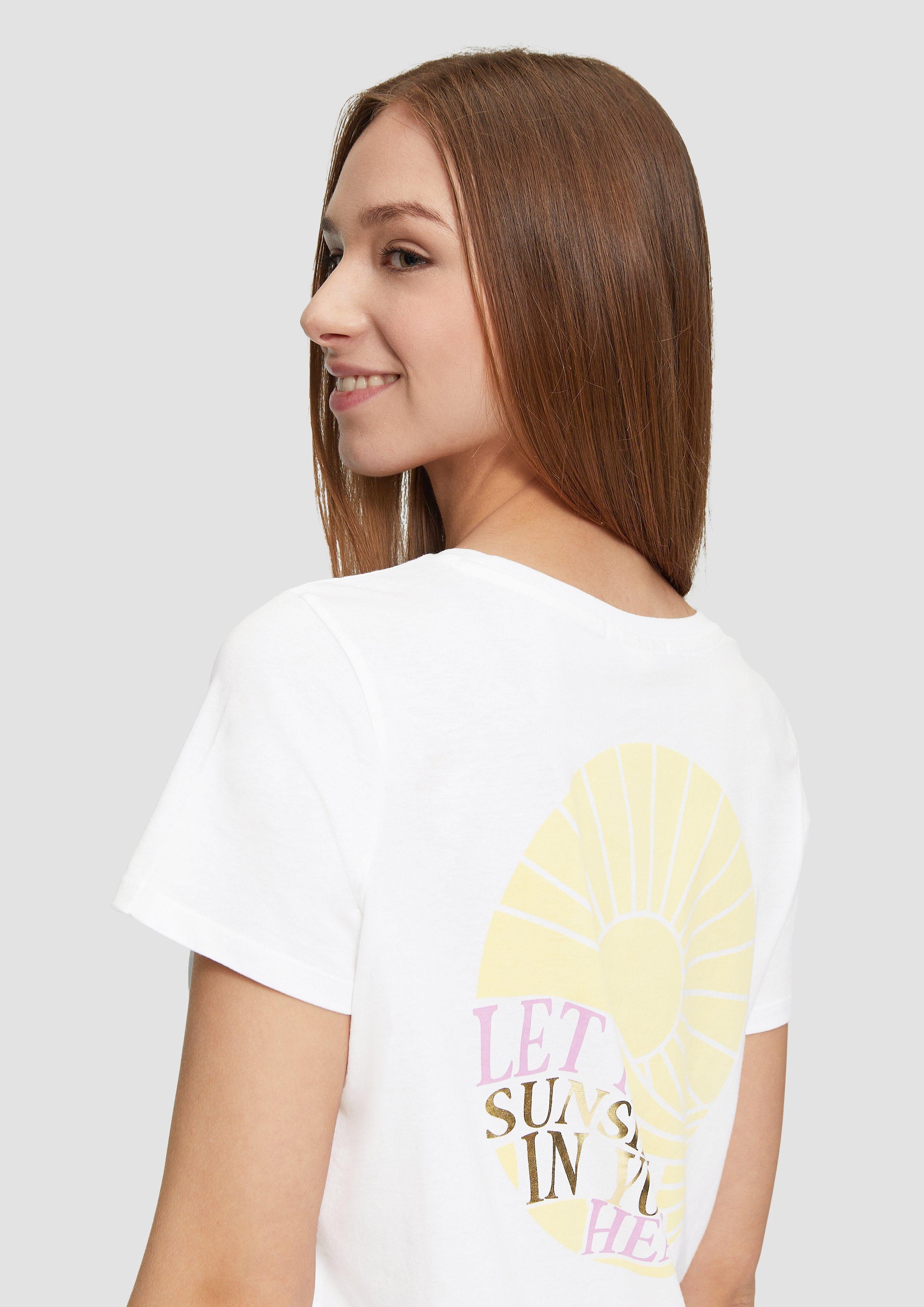 QS Kurzarmshirt T-Shirt aus Baumwolle mit günstig online kaufen