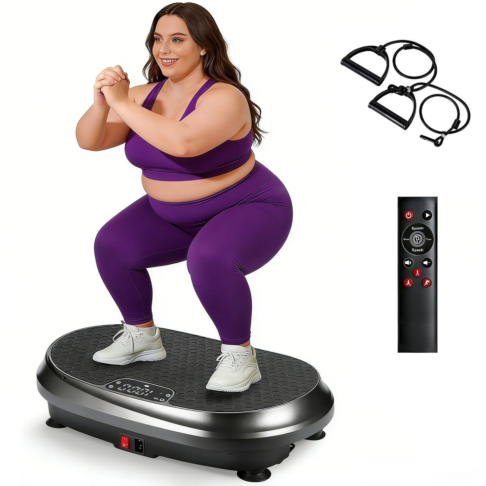 Nettlife Vibrationsplatte bis 150kg 9 Trainingsprogramme 199 Intensitätsstufen, 200 W, Vibration Plate Bluetooth Fitnessgeräte Zuhause Max. Belastung 200 KG