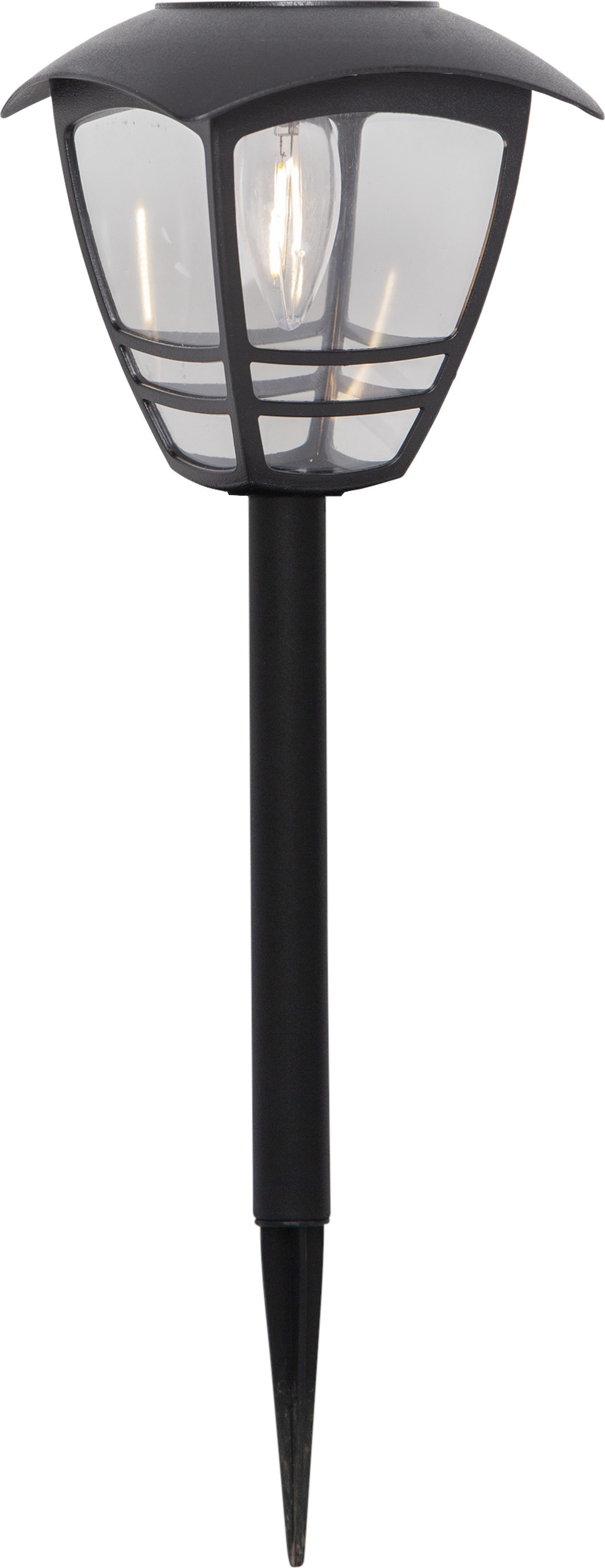 STAR TRADING LED Solarleuchte Solar-Wegleuchte Felix, Tageslichtsensor, LED fest integriert, Warmweiß, Solar-Bollardleuchte mit Filament-LED, 10 lm, Dämmerungssensor